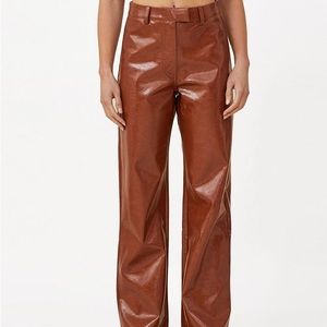 Light brown leather baggy pants!